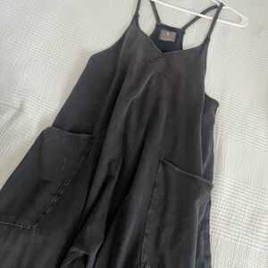 Free People Hot Shot Onesie Black